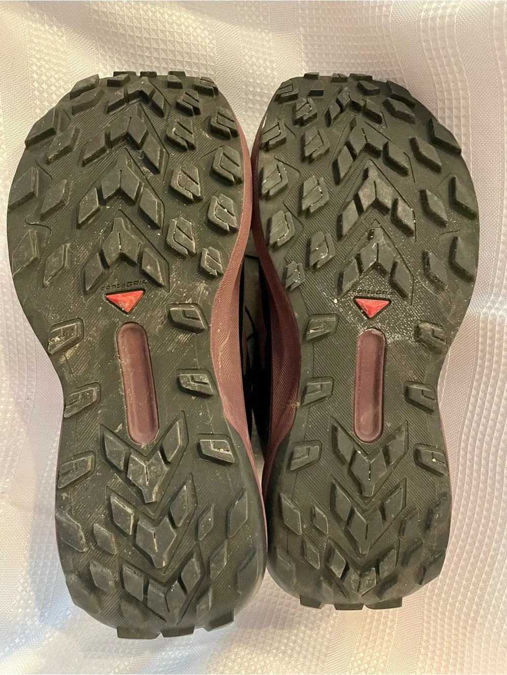 Salomon Burgundy and Pink Gore-Tex Trail Running Shoes